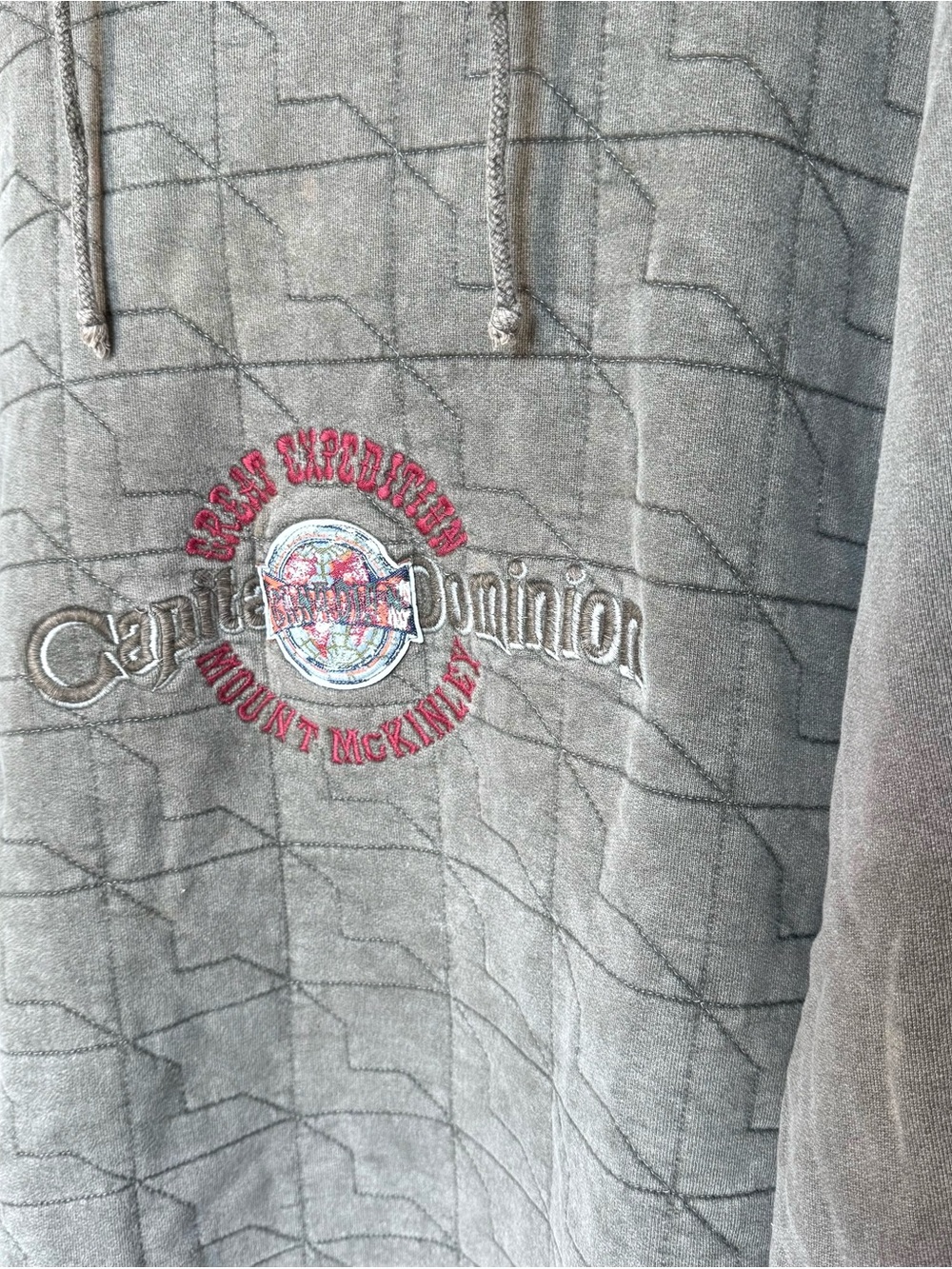 Vintage 90s Capital Dominion Hoodie Made In Italy Quarter Zip Gray Small - Picture 2 of 12
